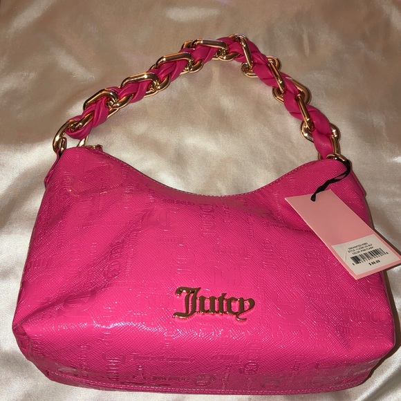 Juicy Couture Pink Flash Enchanted Hobo Bag Top Handle Woven Chunky Strap NWT main image 13